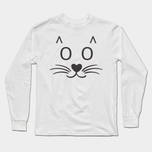 Meow. Staring Cat Face Art Long Sleeve T-Shirt